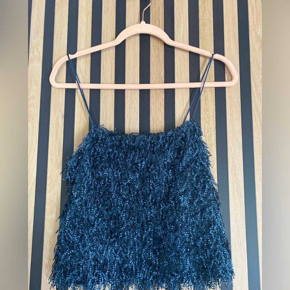 Endless Rose Teal-Blue Fringe Camisole